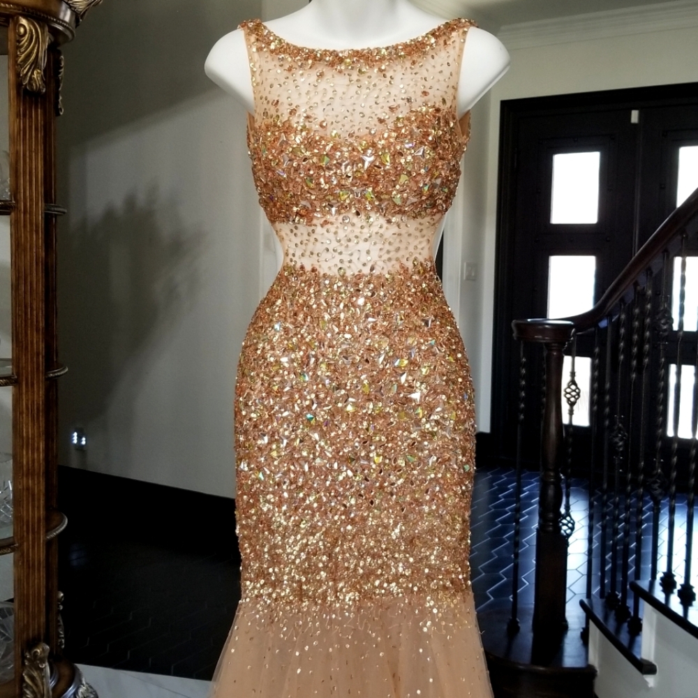 Extra Pics for Stunningly Fabulous Jovani Gorgeous Gold Beaded Party /Prom Dress